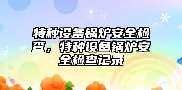 特種設(shè)備鍋爐安全檢查，特種設(shè)備鍋爐安全檢查記錄