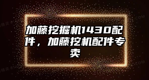 加藤挖掘機1430配件，加藤挖機配件專賣