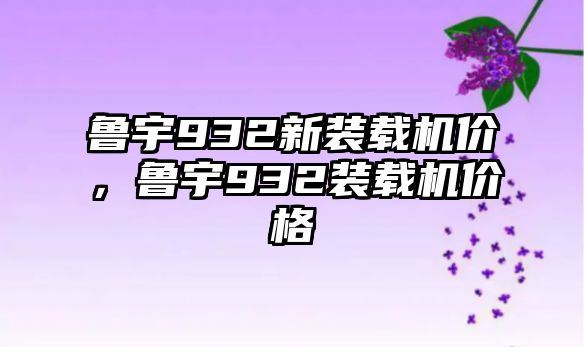 魯宇932新裝載機(jī)價(jià)，魯宇932裝載機(jī)價(jià)格