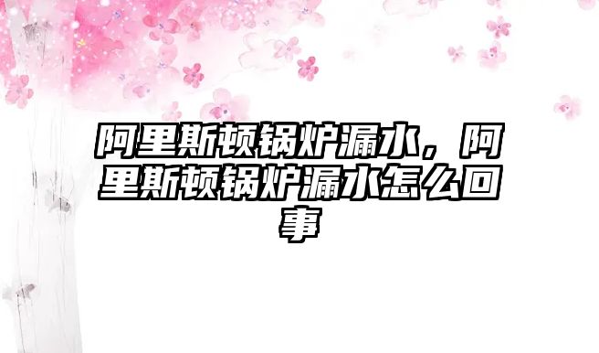 阿里斯頓鍋爐漏水，阿里斯頓鍋爐漏水怎么回事