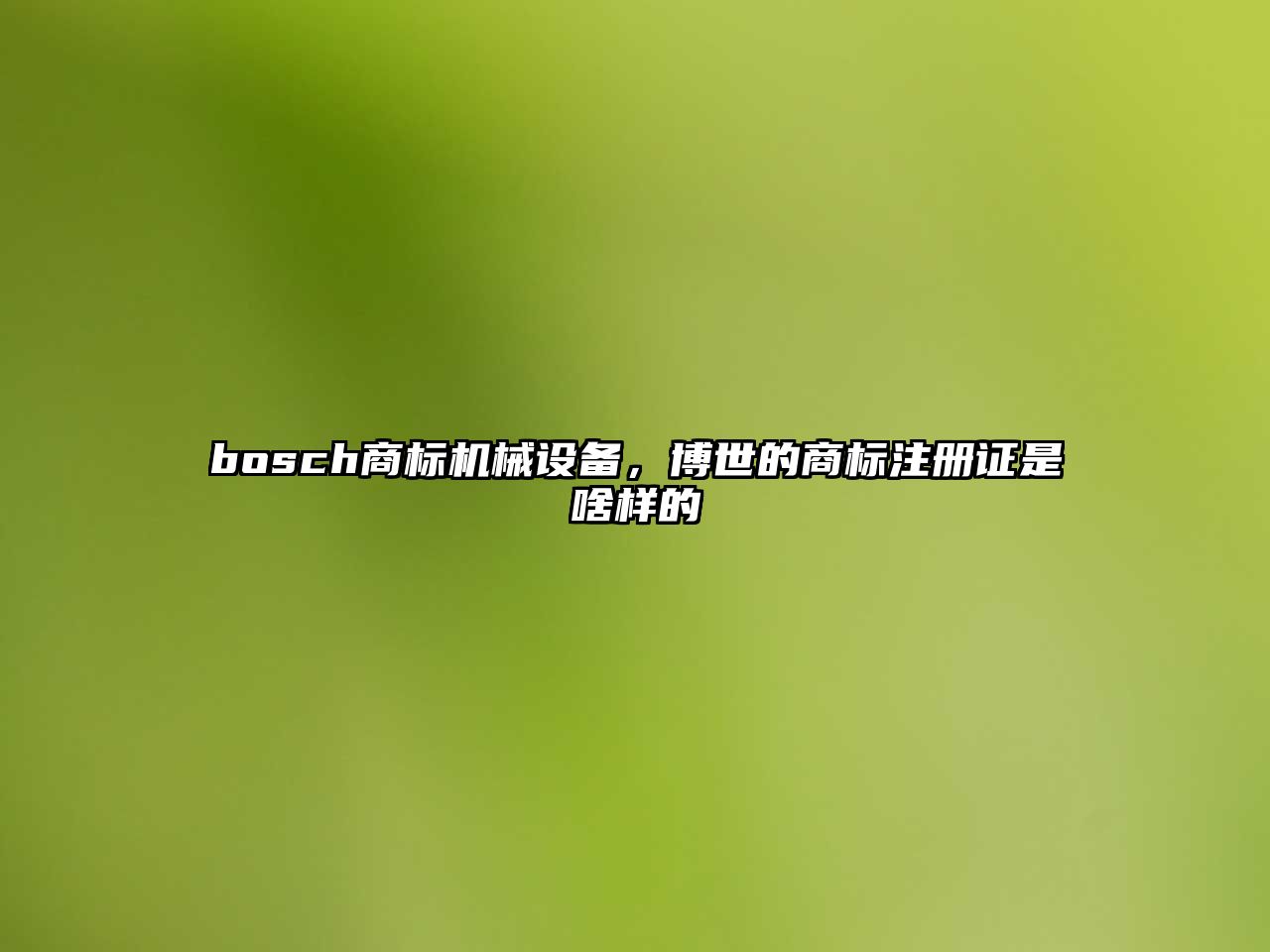 bosch商標機械設備，博世的商標注冊證是啥樣的