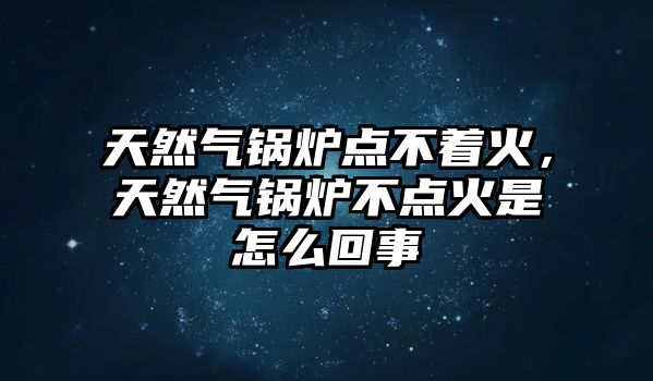 天然氣鍋爐點不著火，天然氣鍋爐不點火是怎么回事