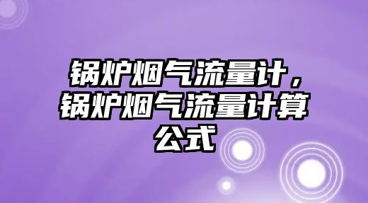 鍋爐煙氣流量計，鍋爐煙氣流量計算公式