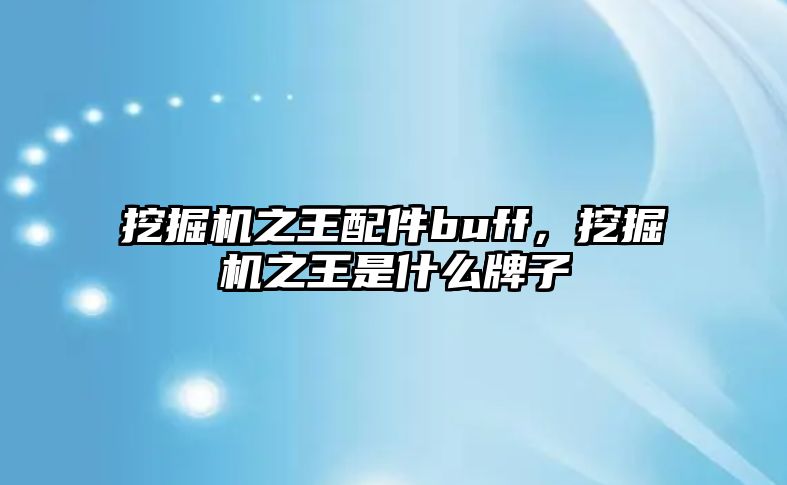 挖掘機之王配件buff，挖掘機之王是什么牌子