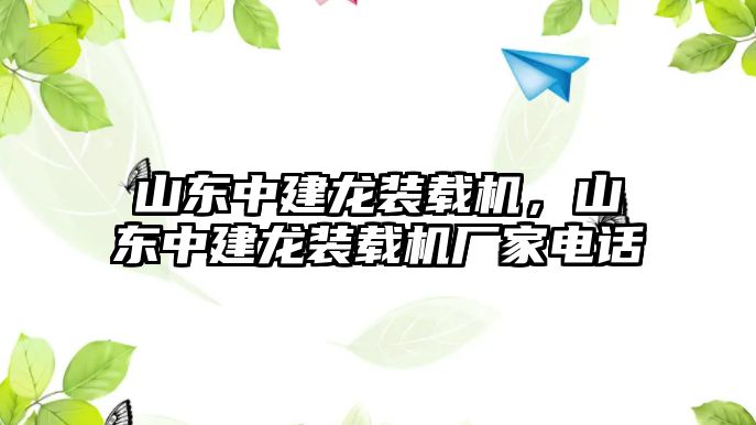 山東中建龍裝載機，山東中建龍裝載機廠家電話