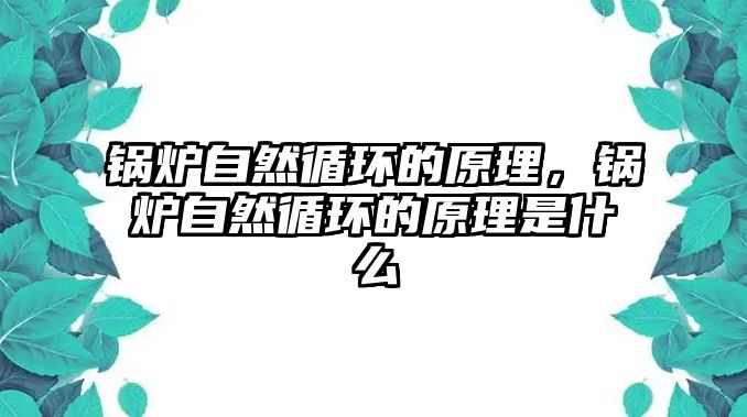 鍋爐自然循環(huán)的原理，鍋爐自然循環(huán)的原理是什么