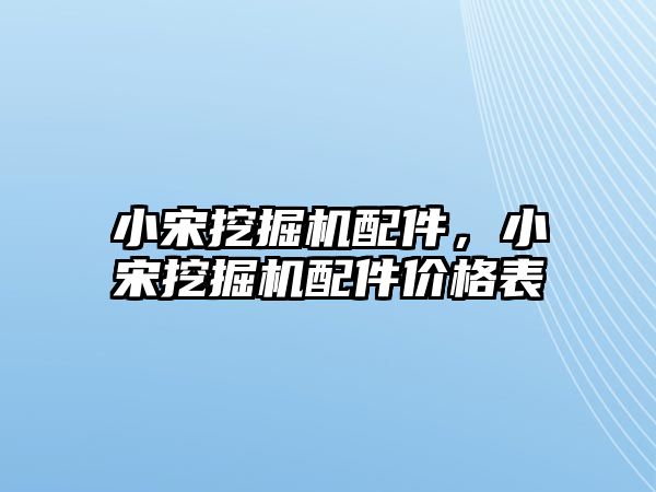 小宋挖掘機配件，小宋挖掘機配件價格表