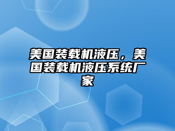 美國(guó)裝載機(jī)液壓，美國(guó)裝載機(jī)液壓系統(tǒng)廠家