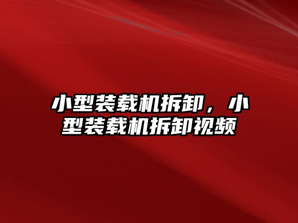 小型裝載機拆卸，小型裝載機拆卸視頻