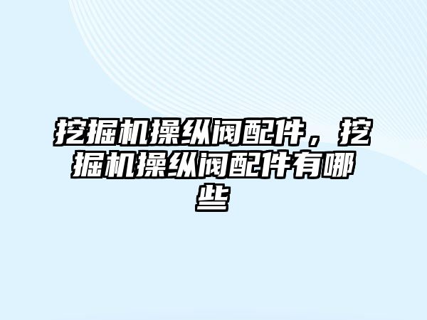 挖掘機操縱閥配件，挖掘機操縱閥配件有哪些