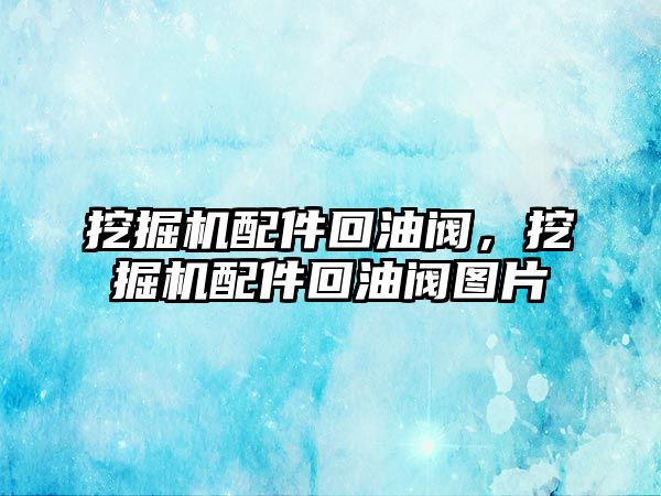 挖掘機配件回油閥，挖掘機配件回油閥圖片