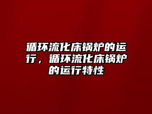 循環(huán)流化床鍋爐的運行，循環(huán)流化床鍋爐的運行特性