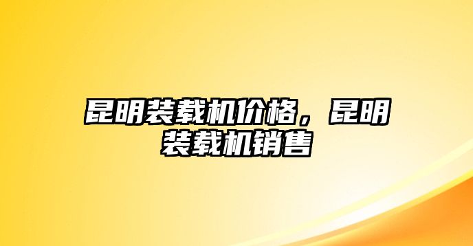 昆明裝載機價格，昆明裝載機銷售