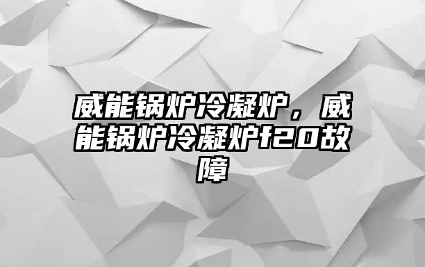 威能鍋爐冷凝爐，威能鍋爐冷凝爐f20故障