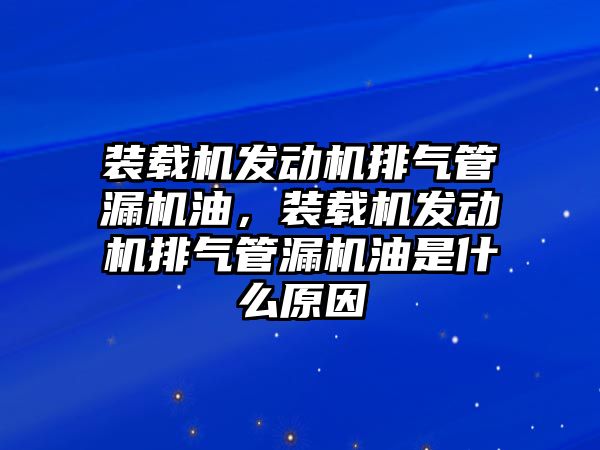 裝載機(jī)發(fā)動(dòng)機(jī)排氣管漏機(jī)油，裝載機(jī)發(fā)動(dòng)機(jī)排氣管漏機(jī)油是什么原因