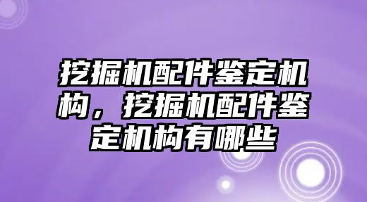 挖掘機配件鑒定機構，挖掘機配件鑒定機構有哪些