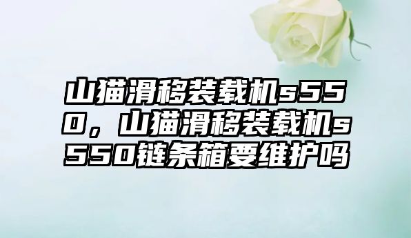 山貓滑移裝載機s550，山貓滑移裝載機s550鏈條箱要維護嗎