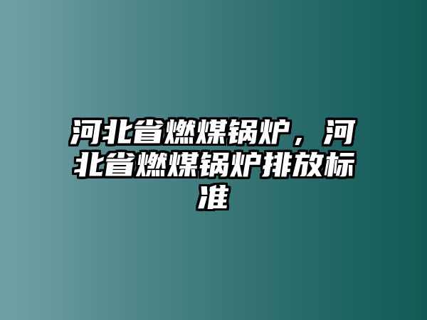 河北省燃煤鍋爐，河北省燃煤鍋爐排放標準