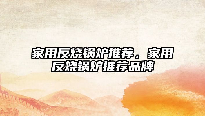 家用反燒鍋爐推薦，家用反燒鍋爐推薦品牌