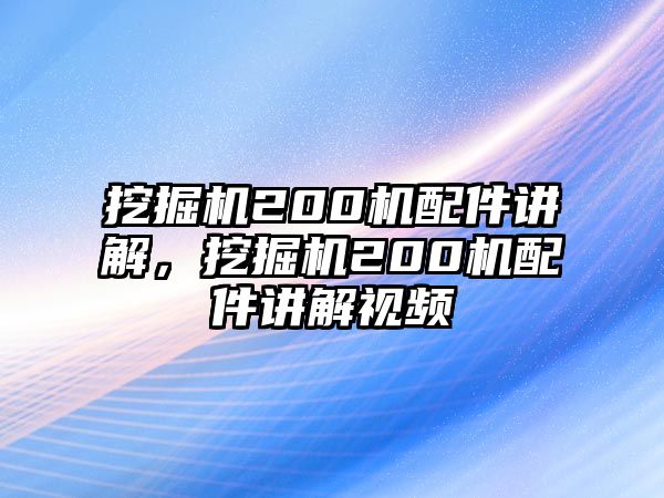 挖掘機200機配件講解，挖掘機200機配件講解視頻