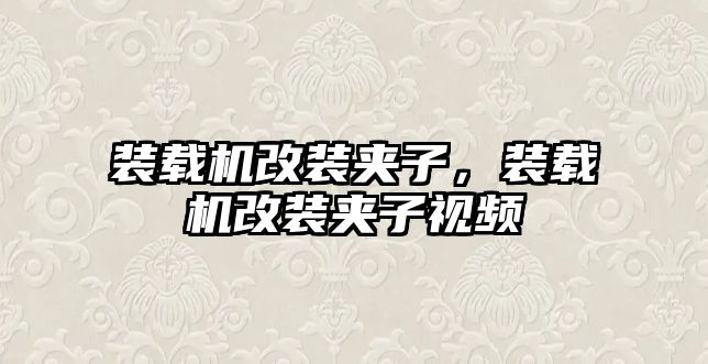 裝載機改裝夾子，裝載機改裝夾子視頻