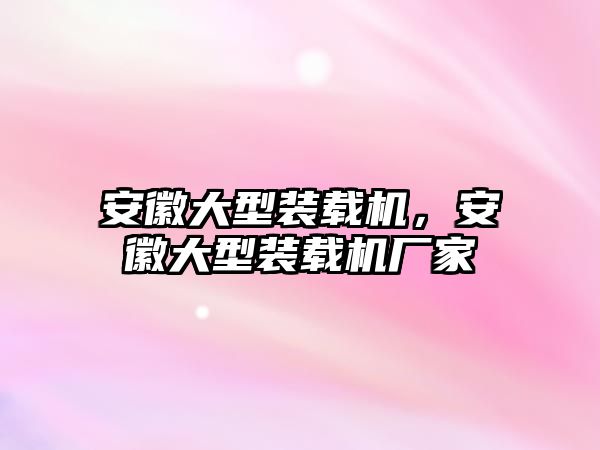 安徽大型裝載機(jī)，安徽大型裝載機(jī)廠家