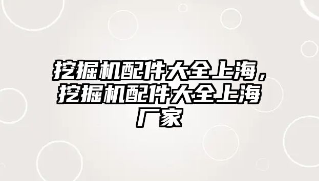 挖掘機(jī)配件大全上海，挖掘機(jī)配件大全上海廠家