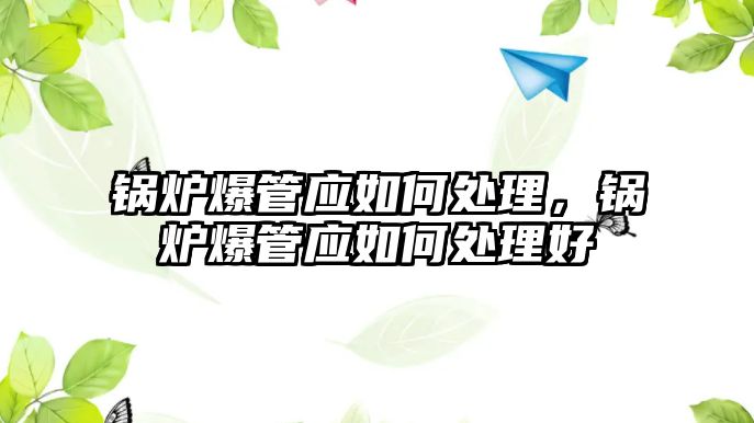 鍋爐爆管應(yīng)如何處理，鍋爐爆管應(yīng)如何處理好