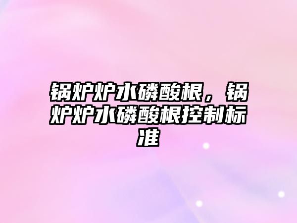 鍋爐爐水磷酸根，鍋爐爐水磷酸根控制標(biāo)準(zhǔn)