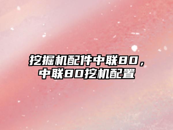 挖掘機(jī)配件中聯(lián)80，中聯(lián)80挖機(jī)配置