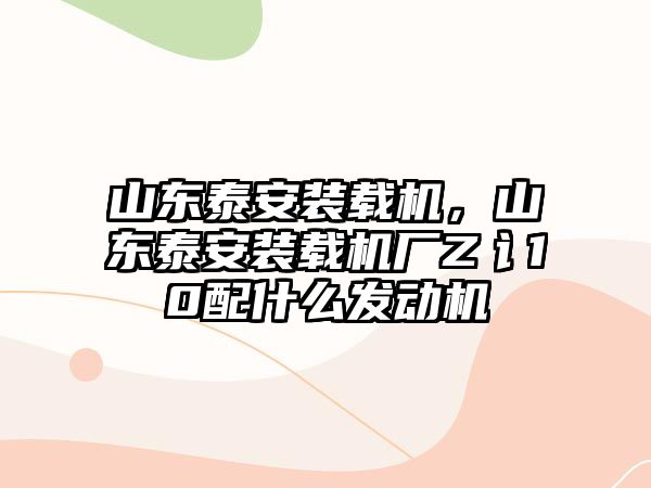 山東泰安裝載機，山東泰安裝載機廠Z讠10配什么發(fā)動機