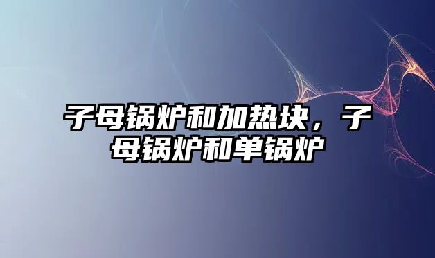 子母鍋爐和加熱塊，子母鍋爐和單鍋爐