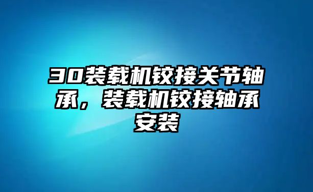 30裝載機(jī)鉸接關(guān)節(jié)軸承，裝載機(jī)鉸接軸承安裝