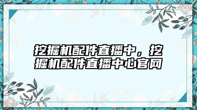 挖掘機配件直播中，挖掘機配件直播中心官網(wǎng)