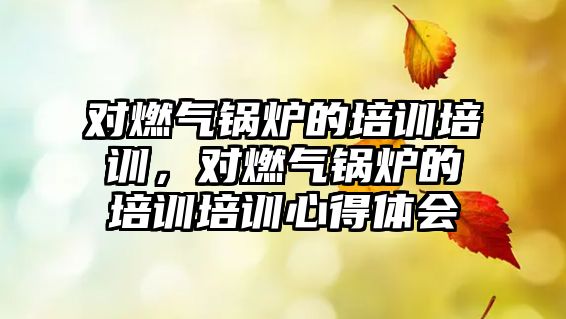 對燃氣鍋爐的培訓培訓，對燃氣鍋爐的培訓培訓心得體會