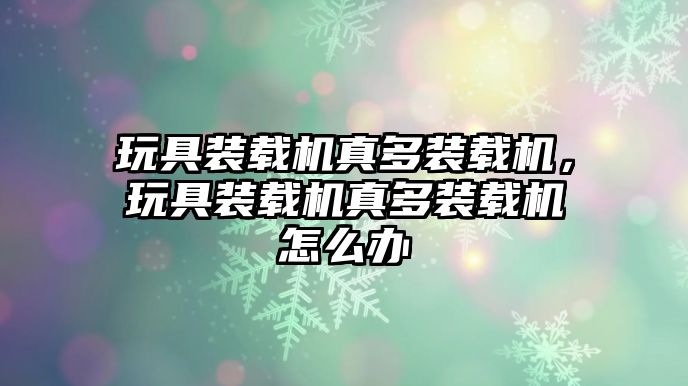 玩具裝載機(jī)真多裝載機(jī)，玩具裝載機(jī)真多裝載機(jī)怎么辦