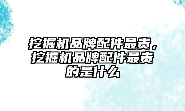 挖掘機品牌配件最貴，挖掘機品牌配件最貴的是什么