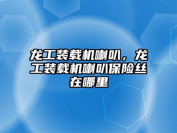 龍工裝載機喇叭，龍工裝載機喇叭保險絲在哪里