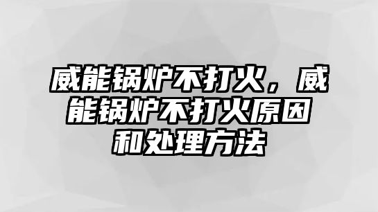 威能鍋爐不打火，威能鍋爐不打火原因和處理方法