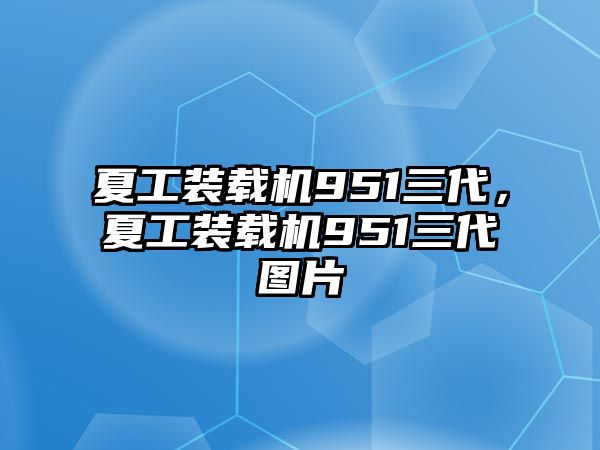 夏工裝載機(jī)951三代，夏工裝載機(jī)951三代圖片