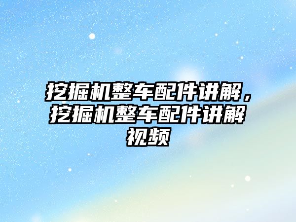 挖掘機整車配件講解，挖掘機整車配件講解視頻