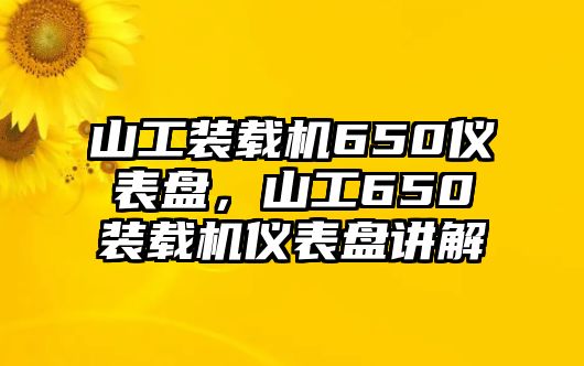 山工裝載機(jī)650儀表盤(pán)，山工650裝載機(jī)儀表盤(pán)講解