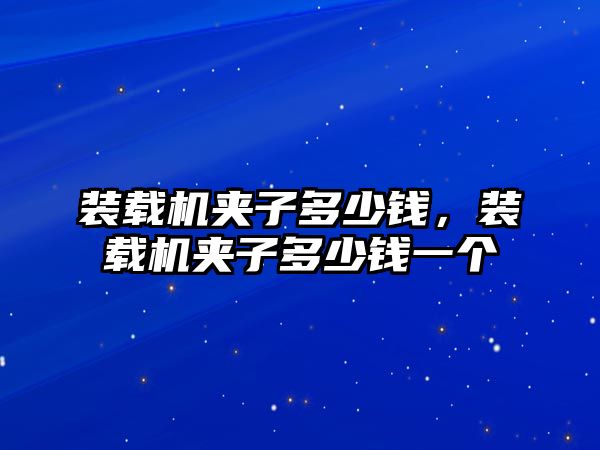 裝載機(jī)夾子多少錢，裝載機(jī)夾子多少錢一個(gè)