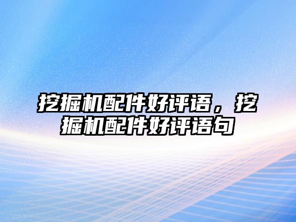 挖掘機(jī)配件好評語，挖掘機(jī)配件好評語句