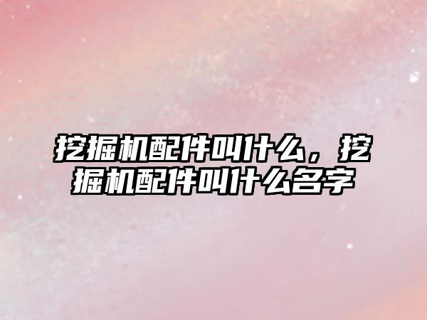 挖掘機配件叫什么，挖掘機配件叫什么名字