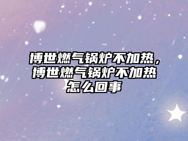 博世燃?xì)忮仩t不加熱，博世燃?xì)忮仩t不加熱怎么回事