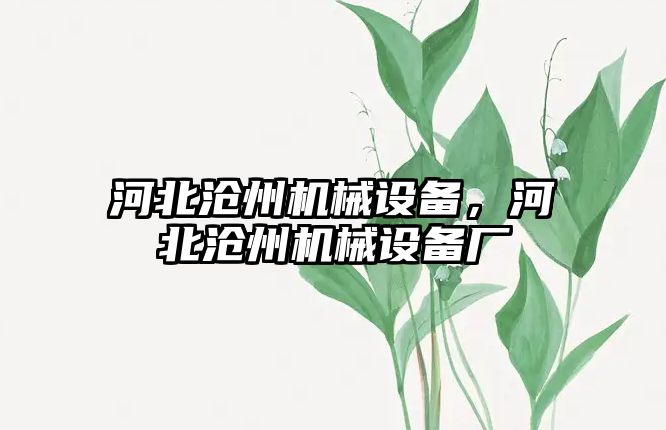 河北滄州機械設(shè)備，河北滄州機械設(shè)備廠