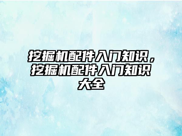 挖掘機配件入門知識，挖掘機配件入門知識大全