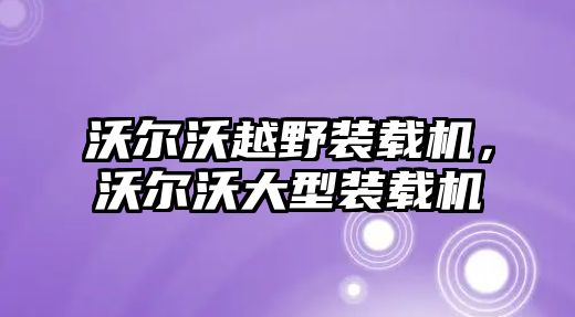 沃爾沃越野裝載機，沃爾沃大型裝載機