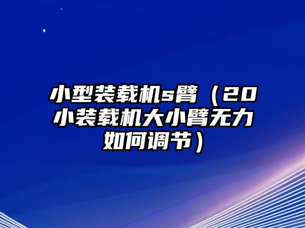 小型裝載機s臂（20小裝載機大小臂無力如何調節(jié)）